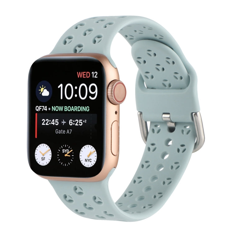 Bracelet de montre en silicone ajouré pour Apple Watch Series, 7 41mm / 6&SE&5&4 40mm / 3&2&1 38mm, 7 45mm / 6&SE&5&4 44mm / 3&2&1 42mm