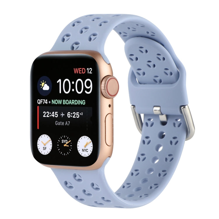Bracelet de montre en silicone ajouré pour Apple Watch Series, 7 41mm / 6&SE&5&4 40mm / 3&2&1 38mm, 7 45mm / 6&SE&5&4 44mm / 3&2&1 42mm