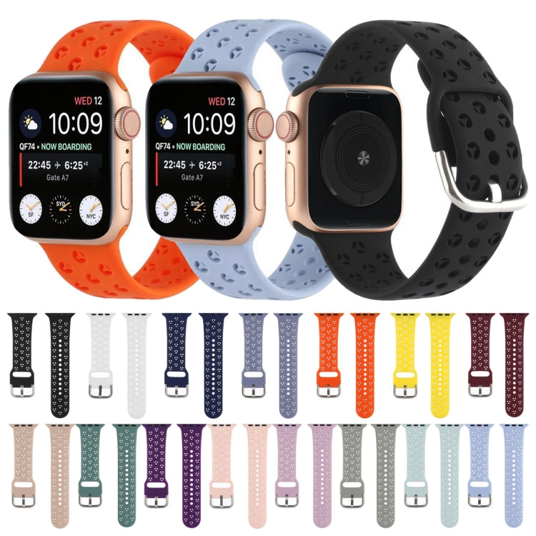 Bracelet de montre en silicone ajouré pour Apple Watch Series, 7 41mm / 6&SE&5&4 40mm / 3&2&1 38mm, 7 45mm / 6&SE&5&4 44mm / 3&2&1 42mm