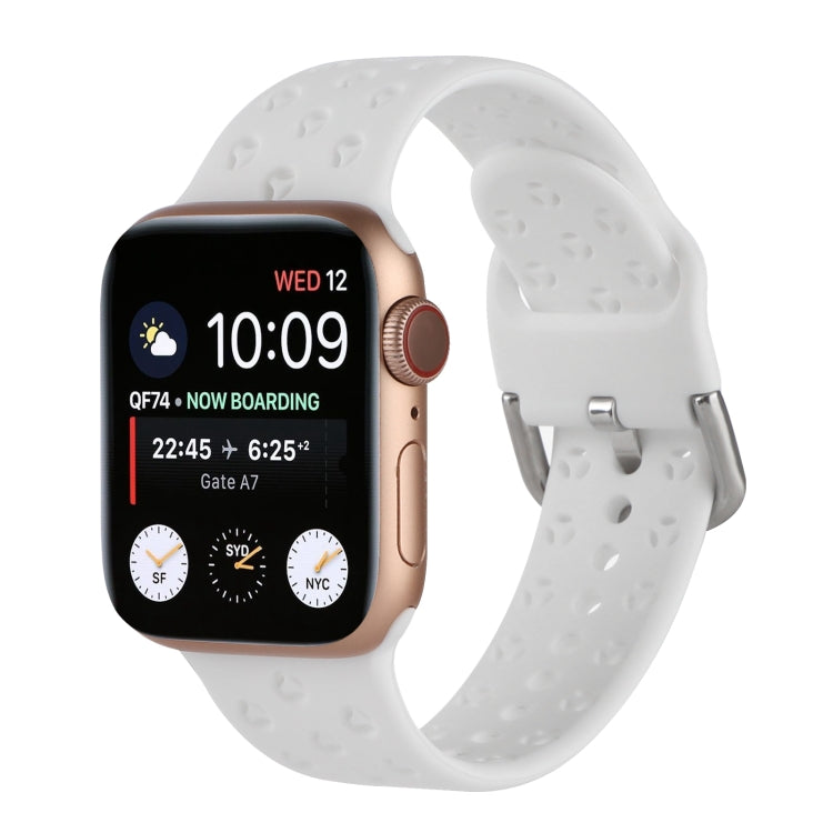 Bracelet de montre en silicone ajouré pour Apple Watch Series, 7 41mm / 6&SE&5&4 40mm / 3&2&1 38mm, 7 45mm / 6&SE&5&4 44mm / 3&2&1 42mm