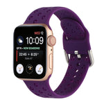 Bracelet de montre en silicone ajouré pour Apple Watch Series, 7 41mm / 6&SE&5&4 40mm / 3&2&1 38mm, 7 45mm / 6&SE&5&4 44mm / 3&2&1 42mm