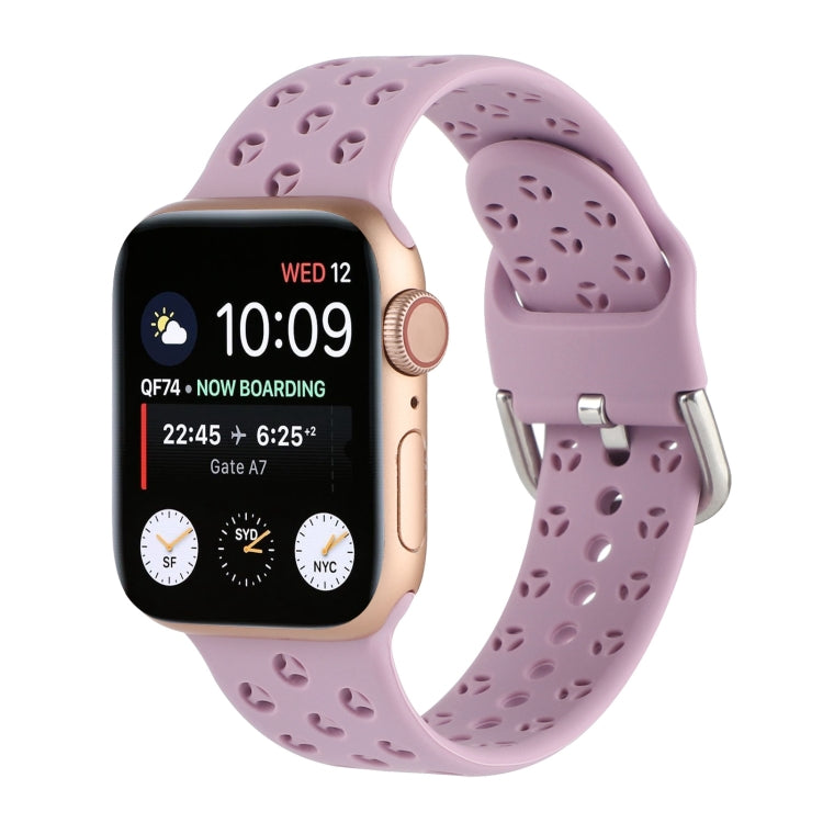 Bracelet de montre en silicone ajouré pour Apple Watch Series, 7 41mm / 6&SE&5&4 40mm / 3&2&1 38mm, 7 45mm / 6&SE&5&4 44mm / 3&2&1 42mm