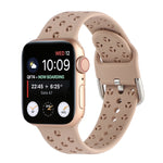 Bracelet de montre en silicone ajouré pour Apple Watch Series, 7 41mm / 6&SE&5&4 40mm / 3&2&1 38mm, 7 45mm / 6&SE&5&4 44mm / 3&2&1 42mm