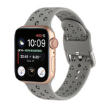 Bracelet de montre en silicone ajouré pour Apple Watch Series, 7 41mm / 6&SE&5&4 40mm / 3&2&1 38mm, 7 45mm / 6&SE&5&4 44mm / 3&2&1 42mm