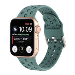 Bracelet de montre en silicone ajouré pour Apple Watch Series, 7 41mm / 6&SE&5&4 40mm / 3&2&1 38mm, 7 45mm / 6&SE&5&4 44mm / 3&2&1 42mm