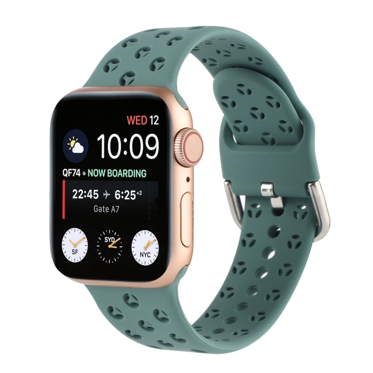 Bracelet de montre en silicone ajouré pour Apple Watch Series, 7 41mm / 6&SE&5&4 40mm / 3&2&1 38mm, 7 45mm / 6&SE&5&4 44mm / 3&2&1 42mm
