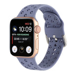 Bracelet de montre en silicone ajouré pour Apple Watch Series, 7 41mm / 6&SE&5&4 40mm / 3&2&1 38mm, 7 45mm / 6&SE&5&4 44mm / 3&2&1 42mm