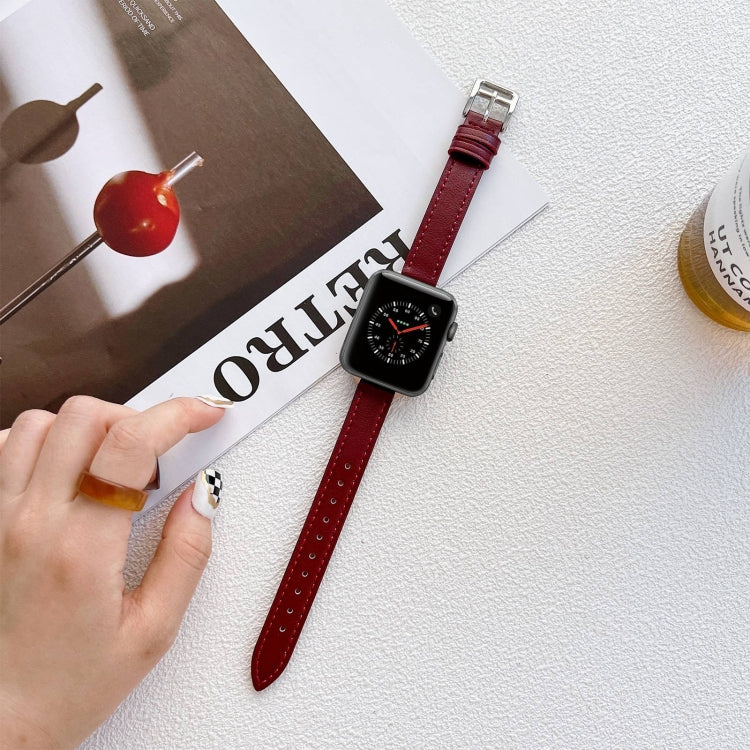 Bracelet de montre en cuir pour Apple Watch Series, 7 41mm / 6&SE&5&4 40mm / 3&2&1 38mm, 7 45mm / 6&SE&5&4 44mm / 3&2&1 42mm
