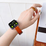 Bracelet de montre en cuir pour Apple Watch Series, 7 41mm / 6&SE&5&4 40mm / 3&2&1 38mm, 7 45mm / 6&SE&5&4 44mm / 3&2&1 42mm