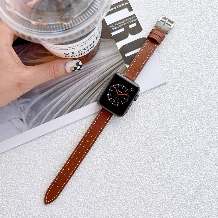 Bracelet de montre en cuir pour Apple Watch Series, 7 41mm / 6&SE&5&4 40mm / 3&2&1 38mm, 7 45mm / 6&SE&5&4 44mm / 3&2&1 42mm