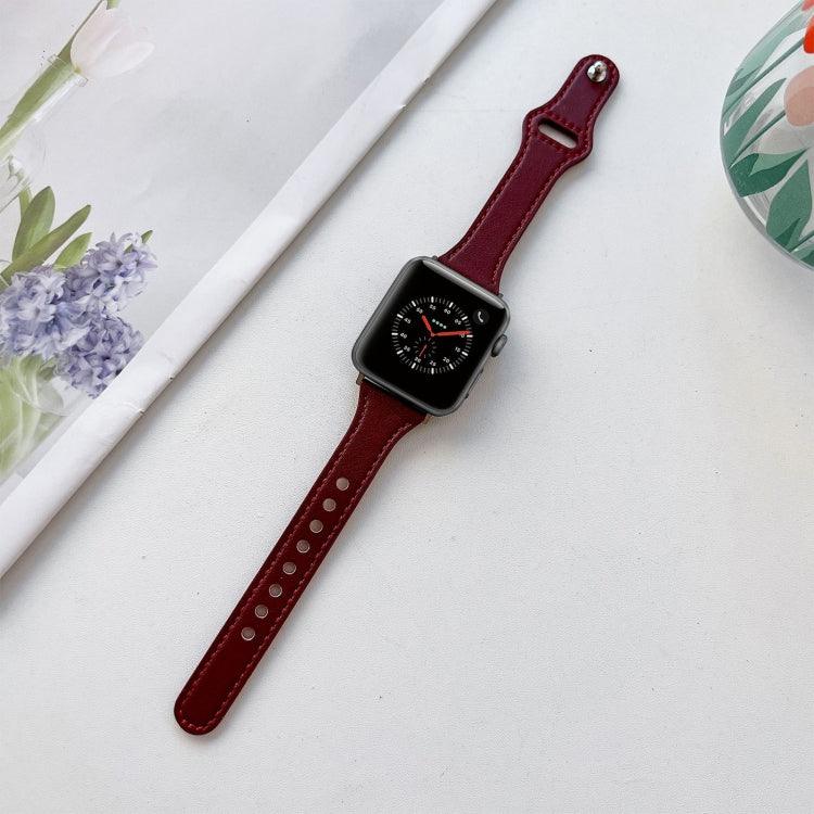Bracelet de montre en cuir texturé plat pour Apple Watch Series, 7 41mm / 6&SE&5&4 40mm / 3&2&1 38mm, 7 45mm / 6&SE&5&4 44mm / 3&2&1 42mm