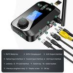 Adaptateur audio Bluetooth 5.0 fibre optique 3 en 1 C41 Récepteur émetteur avec écran LCD, C41