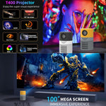 Projecteur mini LED T400 3000 lumens écran 100 pouces, édition de base, prise EU, édition de base, prise US, édition de base, prise UK, édition de base, prise AU