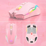 ONIKUMA CW905 2.4G RGB Lighting Wireless Mouse, CW905 Wireless Mouse(Pink), CW905 Wireless Mouse (Grey White), CW905 Wireless Mouse(Black)