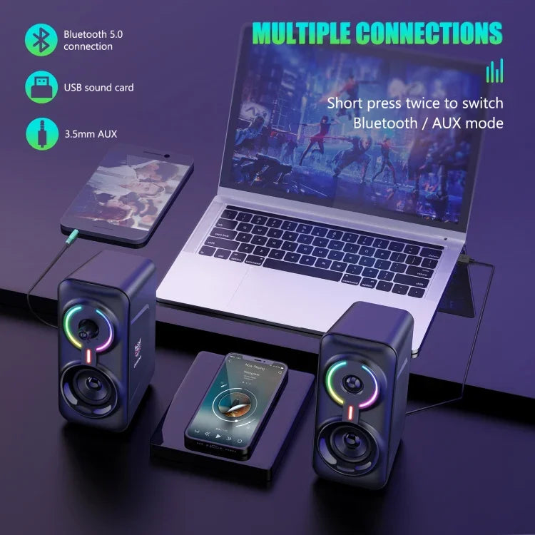 ONIKUMA L6 Audio Ordinateur avec Éclairage RGB et Fonction Bluetooth, L6