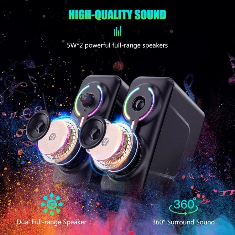 ONIKUMA L6 Audio Ordinateur avec Éclairage RGB et Fonction Bluetooth, L6