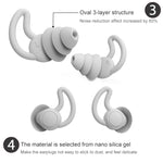iMeBoBo A1 Bouchons d'oreille en silicone nano anti-bruit pour le sommeil version aileron de requin, deux couches, trois couches