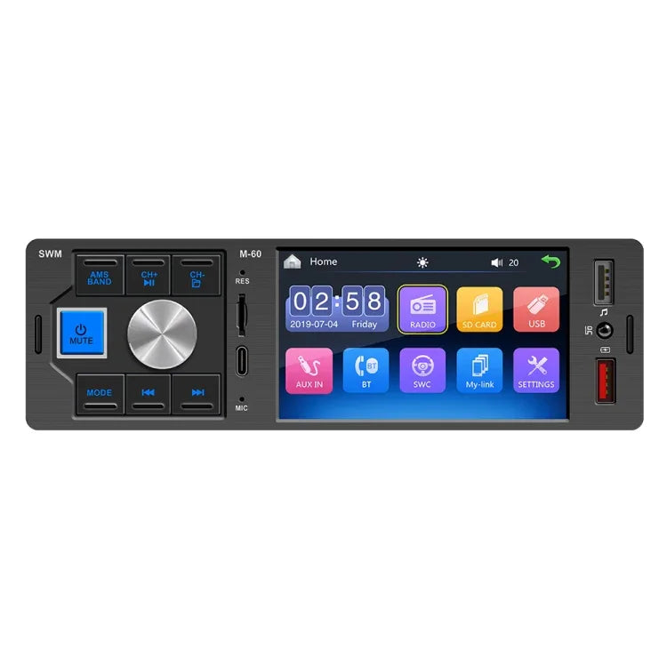Autoradio avec écran tactile de 4,0 pouces, lecteur MP5 Bluetooth avec télécommande, FM60