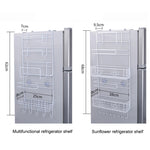 Étagère de rangement multi-niveaux pour réfrigérateur, support latéral, organiseur de cuisine multifonctionnel, organisateur de maison, étagère multifonctionnelle, étagère tournesol