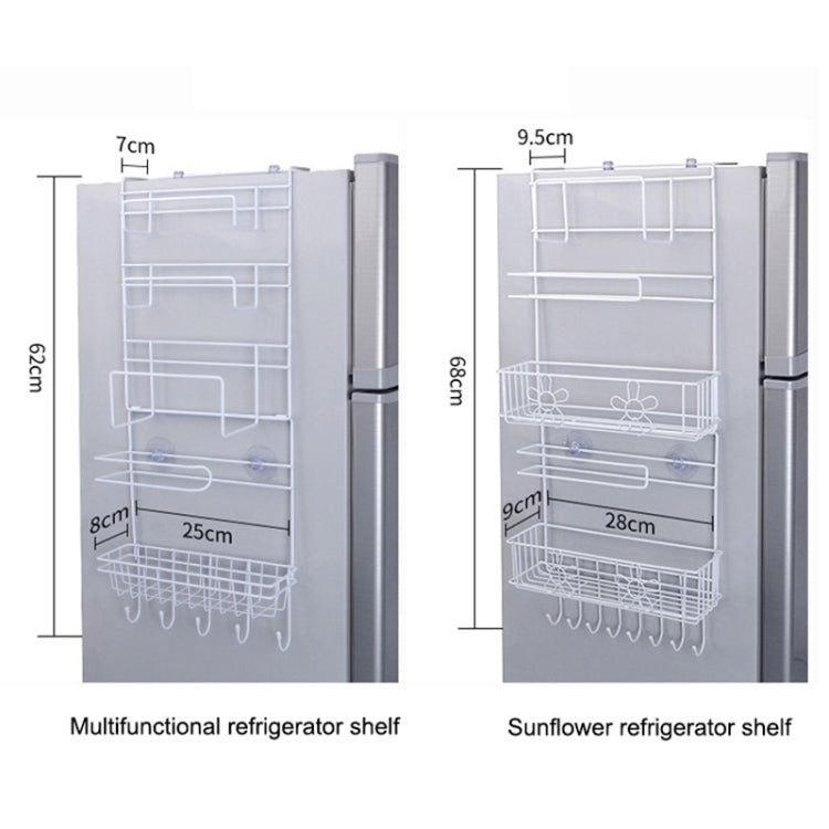 Étagère de rangement multi-niveaux pour réfrigérateur, support latéral, organiseur de cuisine multifonctionnel, organisateur de maison, étagère multifonctionnelle, étagère tournesol