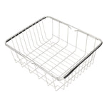 Égouttoir à vaisselle d'évier de cuisine Panier de vidange Panier à laver les légumes et les fruits Support de séchage en acier inoxydable réglable, style filet arqué, style fond plat, style ordinaire