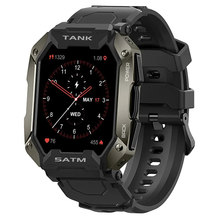 Montre connectée TANK M1 avec écran TFT 1,72 pouce, compatible avec le suivi du sommeil et de la fréquence cardiaque