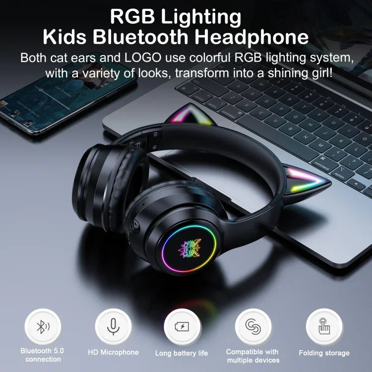 Casque sans fil Bluetooth ONIKUMA B90 avec éclairage RGB, B90