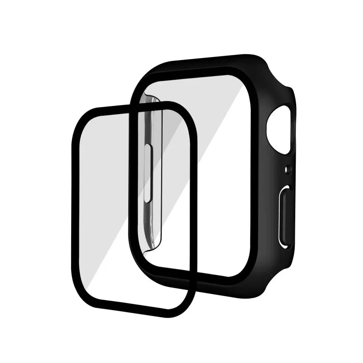 Boîtier de montre tout compris en PC et verre trempé mat galvanisé, pour Apple Watch Series 9 / 8 / 7 41 mm, pour Apple Watch Series 9 / 8 / 7 45 mm