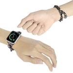 Bracelet de montre à pendentif cœur en acier inoxydable pour Apple Watch Series, 7 41 mm / 6&SE&5&4 40 mm / 3&2&1 38 mm, 7 45 mm / 6&SE&5&4 44 mm / 3&2&1 42 mm
