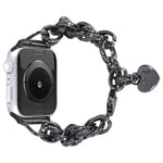Bracelet de montre à pendentif cœur en acier inoxydable pour Apple Watch Series, 7 41 mm / 6&SE&5&4 40 mm / 3&2&1 38 mm, 7 45 mm / 6&SE&5&4 44 mm / 3&2&1 42 mm
