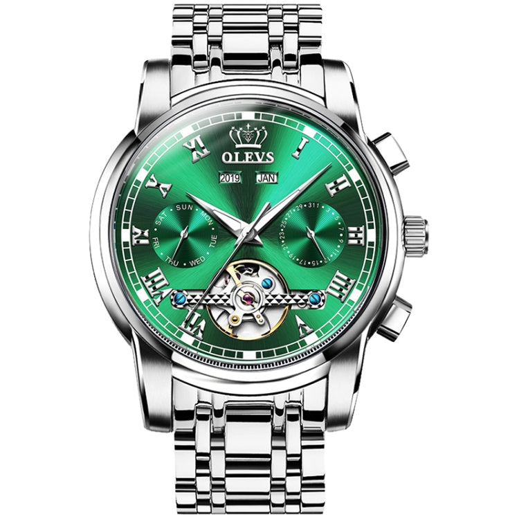 Montre mécanique automatique étanche à grand volant multifonction pour homme OLEVS 6607