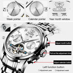 Montre mécanique automatique étanche à grand volant multifonction pour homme OLEVS 6607