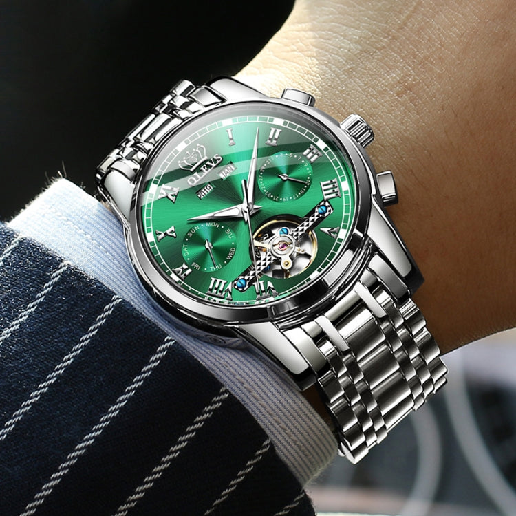 Montre mécanique automatique étanche à grand volant multifonction pour homme OLEVS 6607