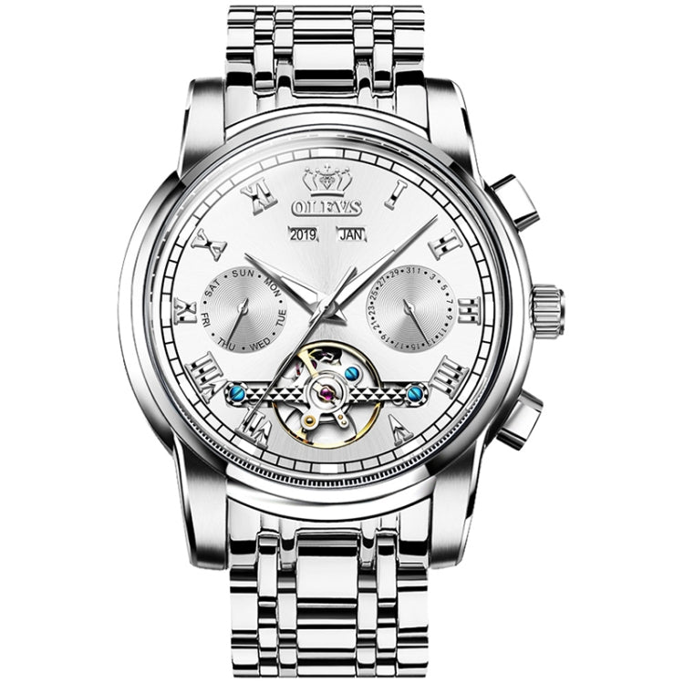 Montre mécanique automatique étanche à grand volant multifonction pour homme OLEVS 6607