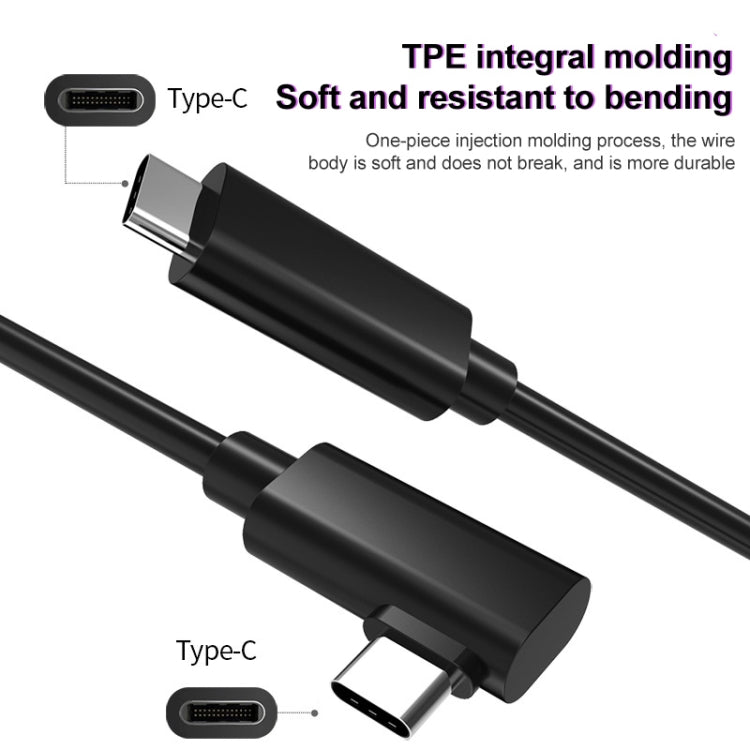 Câble de liaison VR coudé simple USB 3.2 Gen1 Type-C vers USB 3.2 Gen1 Type-C pour Oculus Quest 1 / 2, 3 m coude simple