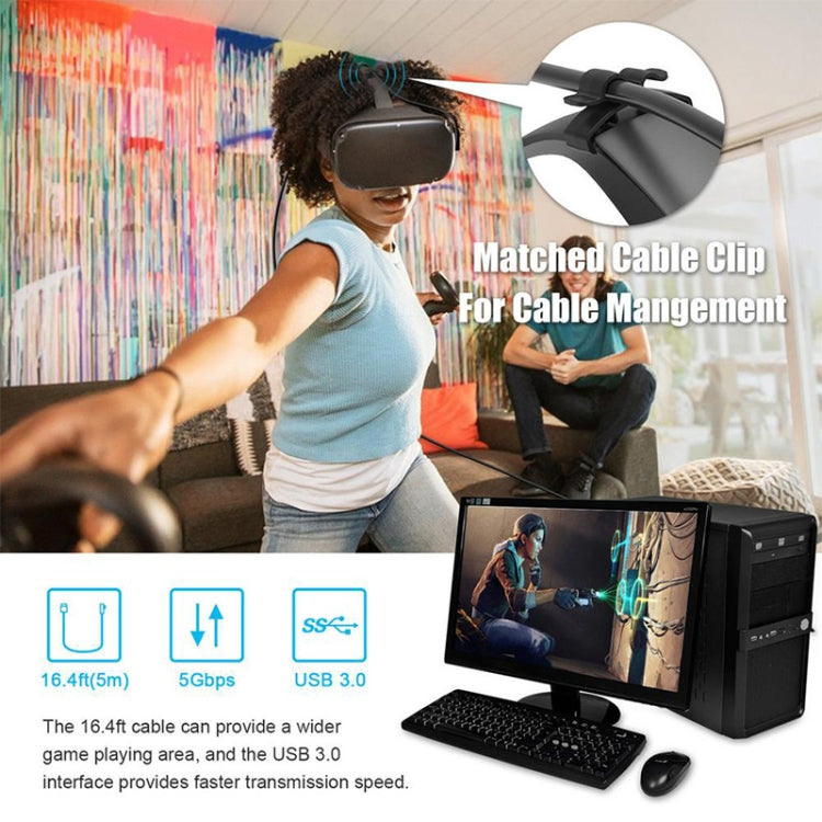 Câble de liaison VR coudé simple USB 3.2 Gen1 Type-C vers USB 3.2 Gen1 Type-C pour Oculus Quest 1 / 2, 3 m coude simple