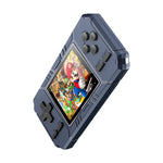 Console de jeux portable classique S8 avec écran de 3 pouces et 520 jeux intégrés, disponible en vert armée, noir et bleu.