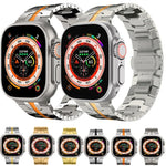Bracelet de montre en acier pour Apple Watch Series, 7 41 mm / 6&SE&5&4 40 mm / 3&2&1 38 mm, 7 45 mm / 6&SE&5&4 44 mm / 3&2&1 42 mm