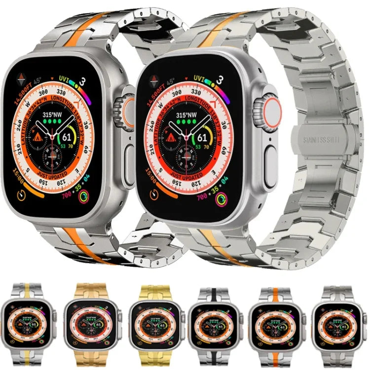Bracelet de montre en acier pour Apple Watch Series, 7 41 mm / 6&SE&5&4 40 mm / 3&2&1 38 mm, 7 45 mm / 6&SE&5&4 44 mm / 3&2&1 42 mm