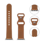Bracelet de montre en cuir Crazy Horse avec boucle papillon pour Apple Watch Series, 7 41mm / 6&SE&5&4 40mm / 3&2&1 38mm, 7 45mm / 6&SE&5&4 44mm / 3&2&1 42mm