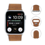 Bracelet de montre en cuir Crazy Horse avec boucle papillon pour Apple Watch Series, 7 41mm / 6&SE&5&4 40mm / 3&2&1 38mm, 7 45mm / 6&SE&5&4 44mm / 3&2&1 42mm