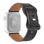 Bracelet de montre en cuir Crazy Horse avec boucle papillon pour Apple Watch Series, 7 41mm / 6&SE&5&4 40mm / 3&2&1 38mm, 7 45mm / 6&SE&5&4 44mm / 3&2&1 42mm