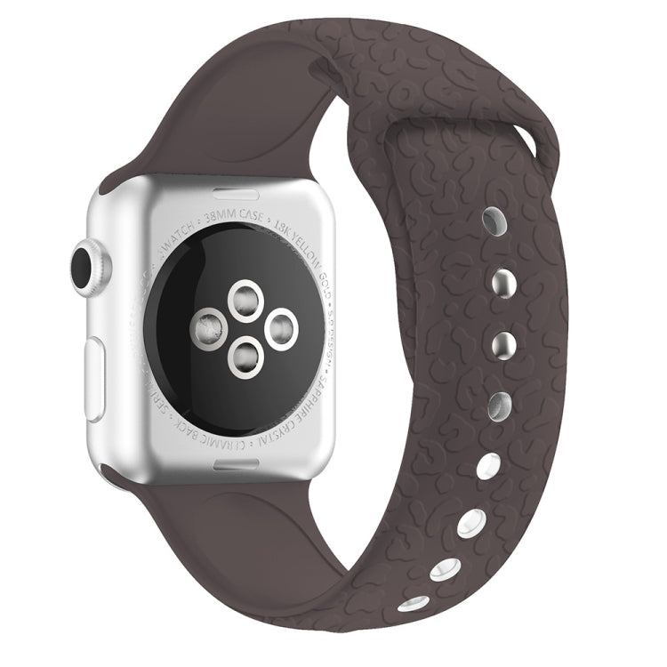 Bracelet de montre en silicone gaufré léopard pour Apple Watch Series 7 41 mm / 6&SE&5&4 40 mm / 3&2&1 38 mm, 7 45 mm / 6&SE&5&4 44 mm / 3&2&1 42 mm