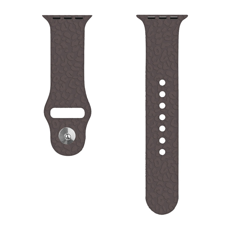 Bracelet de montre en silicone gaufré léopard pour Apple Watch Series 7 41 mm / 6&SE&5&4 40 mm / 3&2&1 38 mm, 7 45 mm / 6&SE&5&4 44 mm / 3&2&1 42 mm