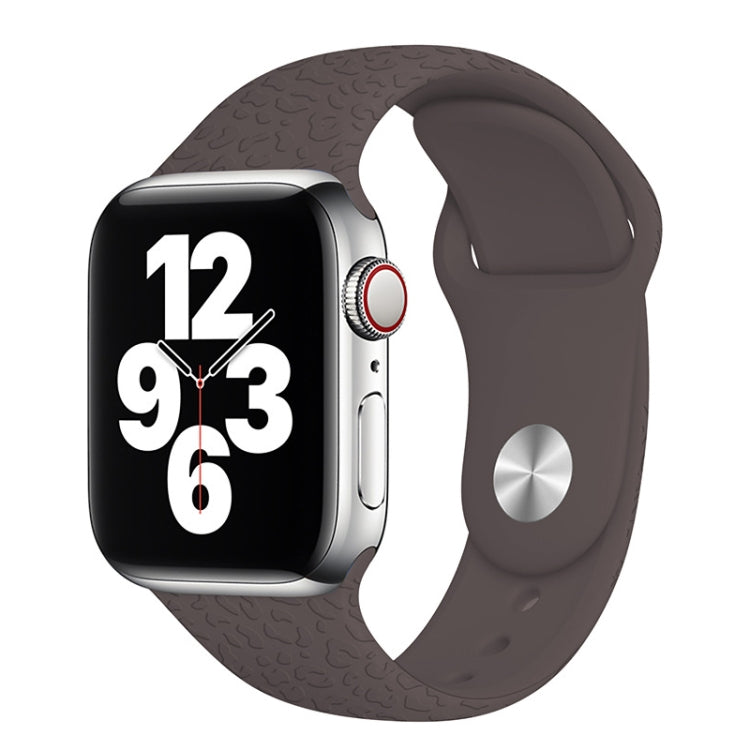 Bracelet de montre en silicone gaufré léopard pour Apple Watch Series 7 41 mm / 6&SE&5&4 40 mm / 3&2&1 38 mm, 7 45 mm / 6&SE&5&4 44 mm / 3&2&1 42 mm