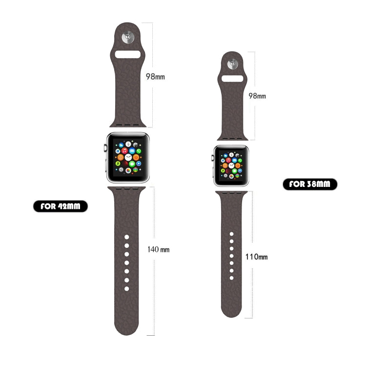 Bracelet de montre en silicone gaufré léopard pour Apple Watch Series 7 41 mm / 6&SE&5&4 40 mm / 3&2&1 38 mm, 7 45 mm / 6&SE&5&4 44 mm / 3&2&1 42 mm