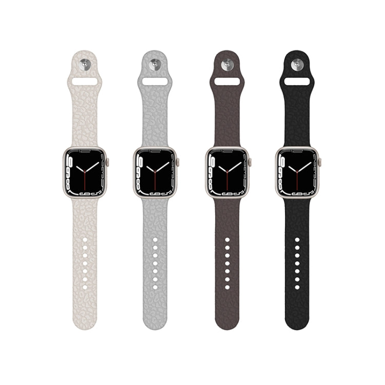 Bracelet de montre en silicone gaufré léopard pour Apple Watch Series 7 41 mm / 6&SE&5&4 40 mm / 3&2&1 38 mm, 7 45 mm / 6&SE&5&4 44 mm / 3&2&1 42 mm