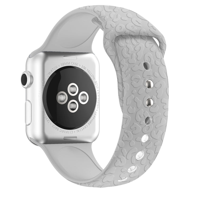 Bracelet de montre en silicone gaufré léopard pour Apple Watch Series 7 41 mm / 6&SE&5&4 40 mm / 3&2&1 38 mm, 7 45 mm / 6&SE&5&4 44 mm / 3&2&1 42 mm