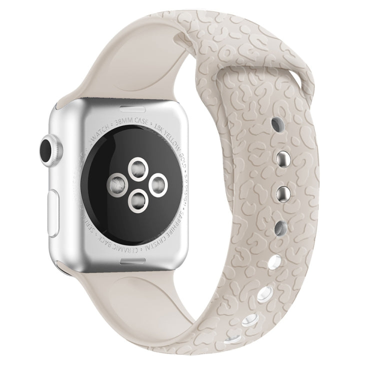 Bracelet de montre en silicone gaufré léopard pour Apple Watch Series 7 41 mm / 6&SE&5&4 40 mm / 3&2&1 38 mm, 7 45 mm / 6&SE&5&4 44 mm / 3&2&1 42 mm