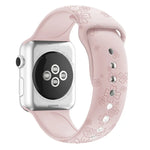 Bracelet de montre en silicone gaufré trèfle à quatre feuilles pour Apple Watch Series, 7 45mm / 6&SE&5&4 44mm / 3&2&1 42mm, 7 41mm / 6&SE&5&4 40mm / 3&2&1 38mm